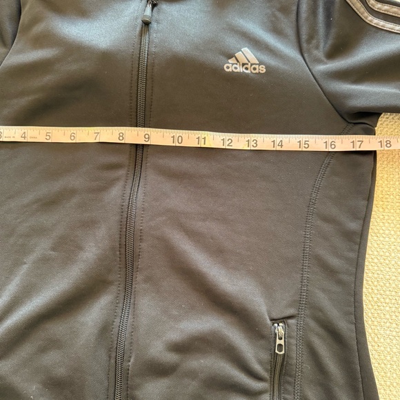 Adidas Women’s Black and Gray Zip Up Hooded Sweatshirt-Size M - Picture 9 of 10